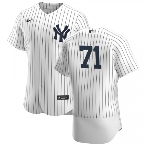 New York New York Yankees #71 Thairo Estrada Men's White Navy Home 2020 Authentic Player Jersey Men's