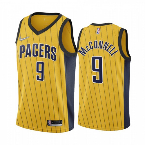 Indiana Indiana Pacers #9 T.J. McConnell Gold Swingman 2020-21 Earned Edition Jersey Mens