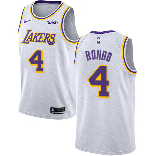 Los Angeles Lakers #4 Rajon Rondo White Youth Swingman Association Edition Jersey Youth