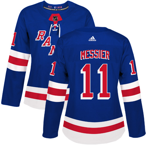 Adidas New York Rangers #11 Mark Messier Royal Blue Home Authentic Women's Stitched Jersey Womens