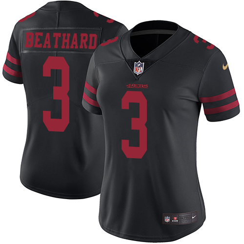 San Francisco 49ers #3 C.J. Beathard Black Alternate Women's Stitched Vapor Untouchable Limited Jersey Womens