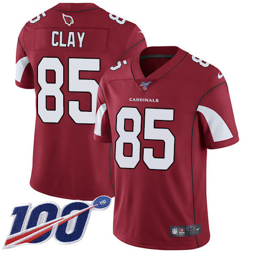 Arizona Cardinals #85 Charles Clay Red Team Color Men's Stitched 100th Season Vapor Limited Jersey Men's
