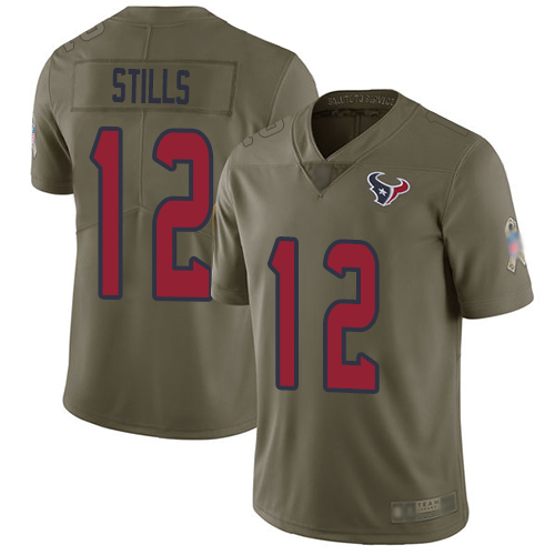 Houston Texans #12 Kenny Stills Olive Men's Stitched Limited 2017 Salute To Service Jersey Men's