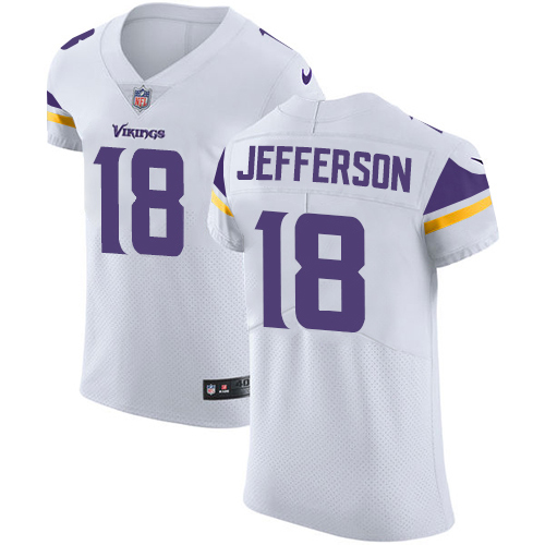 Vikings #18 Justin Jefferson White Men's Stitched New Elite Jersey