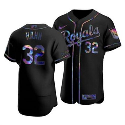Kansas City Kansas City Royals #32 Jesse Hahn Men's Iridescent Holographic Collection Jersey - Black Men's