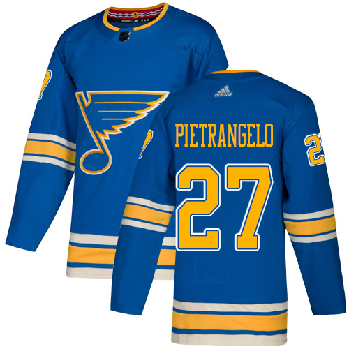 Adidas St. Louis Blues #27 Alex Pietrangelo Blue Alternate Authentic Stitched Jersey Men's