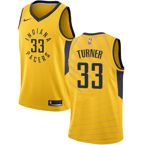 Indiana Pacers #33 Myles Turner Gold Womens Swingman Statement Edition Jersey Womens