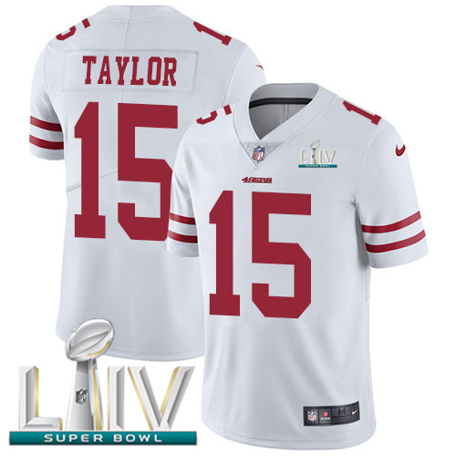 San Francisco 49ers #15 Trent Taylor White Super Bowl LIV 2020 Men's Stitched Vapor Untouchable Limited Jersey Men's