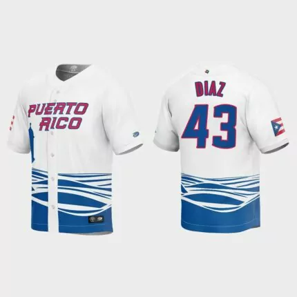 Alexis Diaz Puerto Rico Baseball 2023 World Baseball Classic Jersey – White