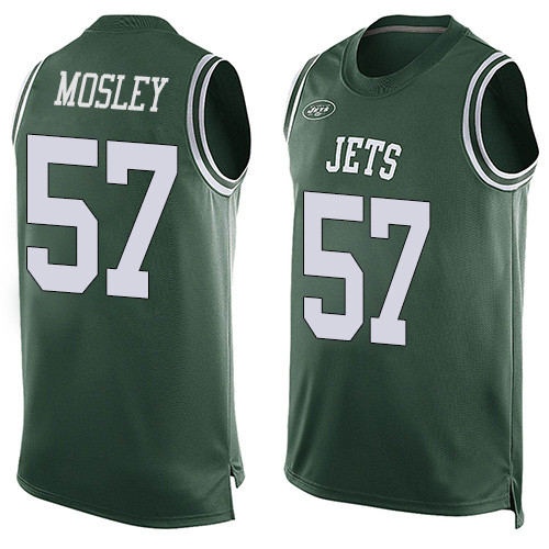 Jets #57 C.J. Mosley Martin Green Team Color Men's Stitched Limited Tank Top Jersey