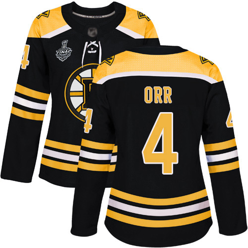 Adidas Boston Bruins #4 Bobby Orr Black Home Authentic Stanley Cup Final Bound Women's Stitched Jersey Womens