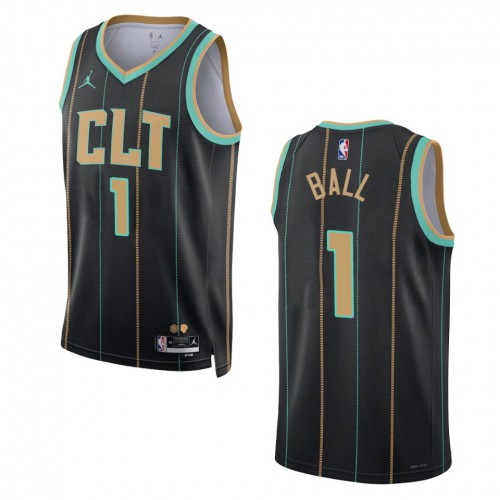 Charlotte Charlotte Hornets #1 LaMelo Ball Unisex Black 2022-23 Swingman Jersey - City Edition Mens