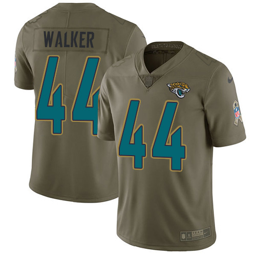 Jaguars #44 Travon Walker Olive Men's Stitched Limited 2017 Salute To Service Jersey