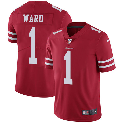 49ers #1 Jimmie Ward Red Team Color Youth Stitched Vapor Untouchable Limited Jersey