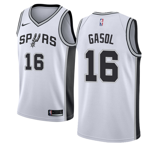 San Antonio Spurs #16 Pau Gasol White Swingman Association Edition Jersey Mens