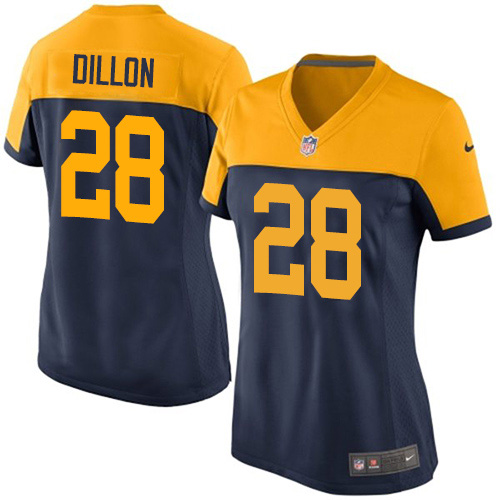 Packers #28 AJ Dillon Navy Blue Alternate Women's Stitched Vapor Untouchable Limited Jersey
