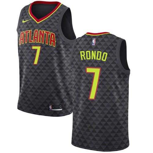 Atlanta Hawks #7 Rajon Rondo Black Swingman Icon Edition Jersey Mens