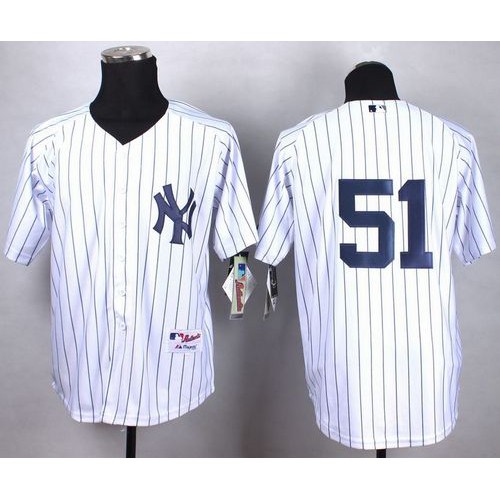 New York Yankees #51 Bernie Williams White Cool Base Stitched Jersey Men's