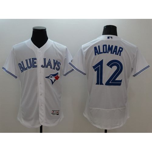 Toronto Blue Jays #12 Roberto Alomar White Flexbase Authentic Collection Stitched Jersey Men's