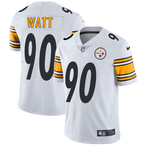 Steelers #90 T. J. Watt White Men's Stitched Vapor Untouchable Limited Jersey