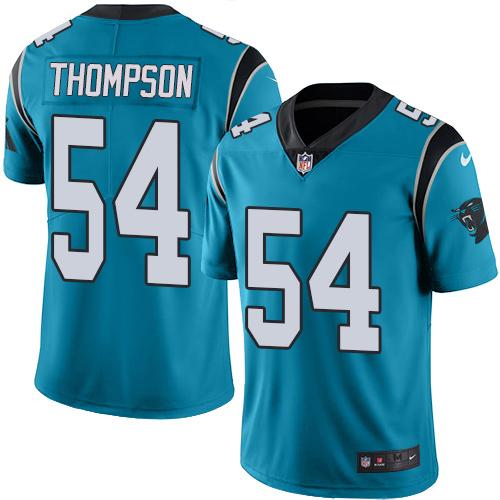 Carolina Panthers #54 Shaq Thompson Blue Men's Stitched Limited Rush Jersey Men's