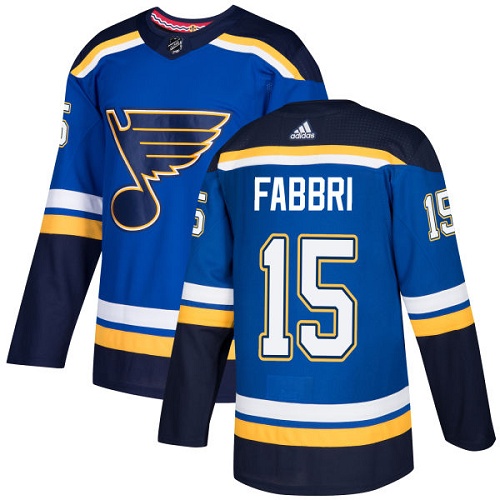 Adidas St. Louis Blues #15 Robby Fabbri Blue Home Authentic Stitched Jersey Men's