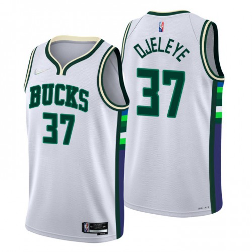 Milwaukee Milwaukee Bucks #37 Semi Ojeleye Mens White 2021/22 Swingman Jersey - City Edition Mens