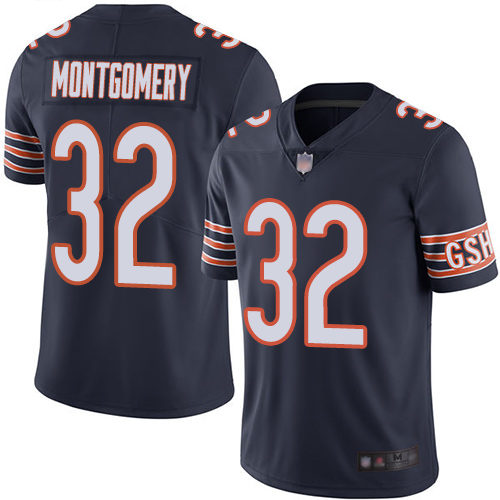 Chicago Bears #32 David Montgomery Navy Blue Team Color Men's Stitched Vapor Untouchable Limited Jersey Men's