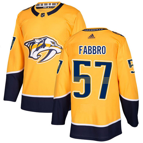 Adidas Nashville Predators #57 Dante Fabbro Yellow Home Authentic Stitched Jersey Men's