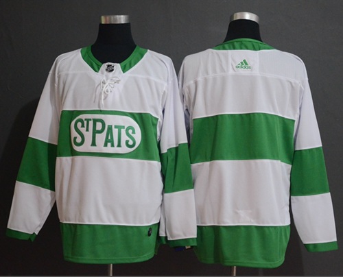 Adidas Maple Leafs Blank White Authentic St. Pats Stitched Jersey