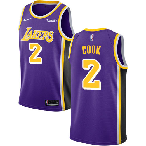 Los Angeles Lakers #2 Quinn Cook Purple Swingman Statement Edition Jersey Mens