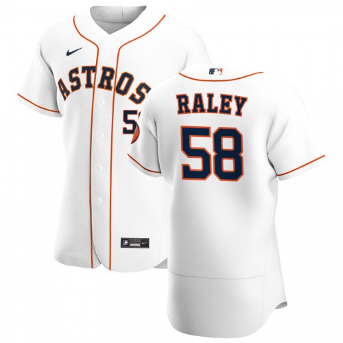 Houston Houston Astros #58 Brooks Raley Men's White Home 2020 Authentic Player Jersey Men's