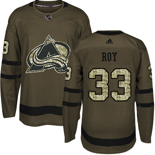 Adidas Colorado Avalanche #33 Patrick Roy Green Salute to Service Stitched Jersey Men's