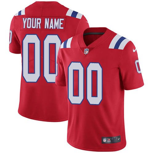 New England Patriots Customized Red Alternate Stitched Vapor Untouchable Limited Youth Jersey