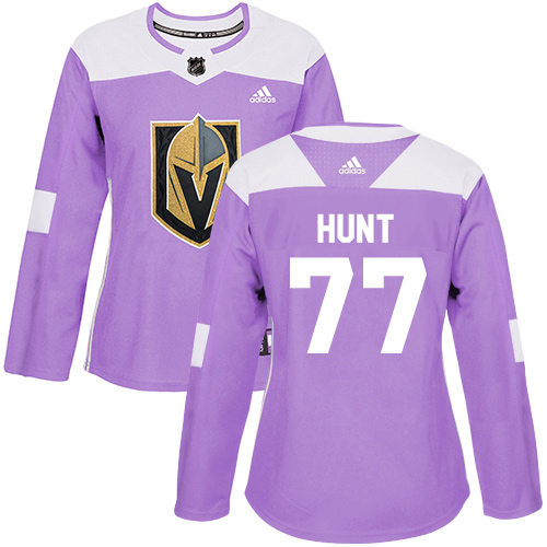 Adidas Golden Vegas Golden Knights #77 Brad Hunt Purple Authentic Fights Cancer Women's Stitched Jersey Womens