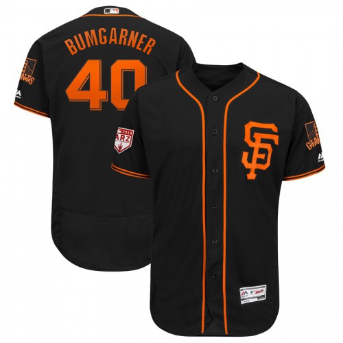 San Francisco Giants #40 Madison Bumgarner Black 2019 Spring Training Flex Base Stitched Jersey Men's