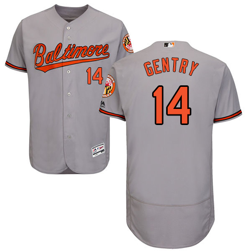 Baltimore Orioles #14 Craig Gentry Grey Flexbase Authentic Collection Stitched Jersey Men's