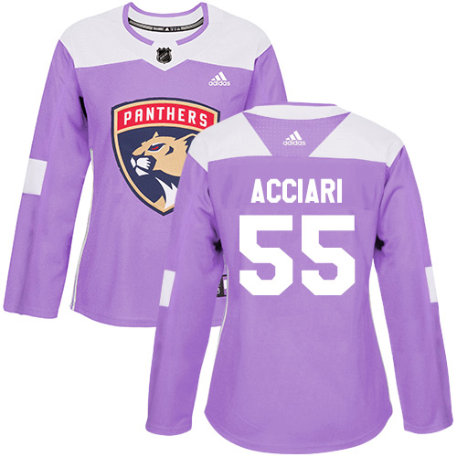 Adidas Florida Panthers #55 Noel Acciari Purple Authentic Fights Cancer Women's Stitched Jersey Womens