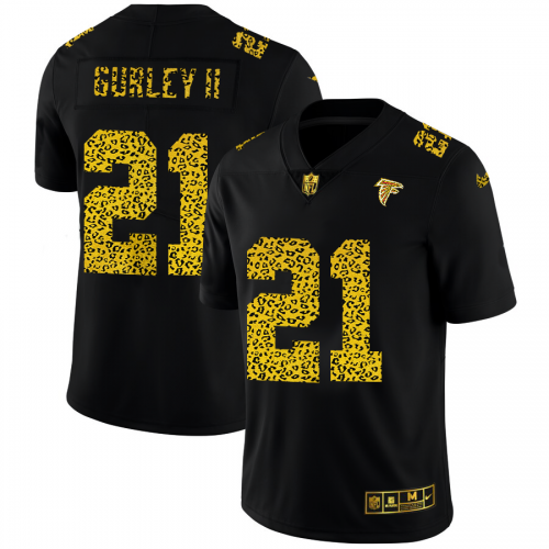 Atlanta Atlanta Falcons #21 Todd Gurley II Men's Leopard Print Fashion Vapor Limited Jersey Black Men's