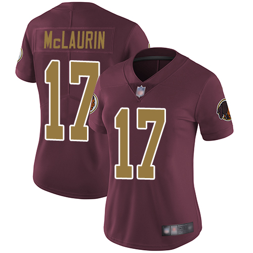 Commanders #17 Terry McLaurin Burgundy Red Alternate Women's Stitched Vapor Untouchable Limited Jersey