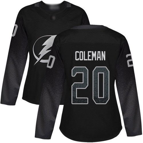 Adidas Tampa Bay Lightning #20 Blake Coleman Black Alternate Authentic Women's Stitched Jersey Womens