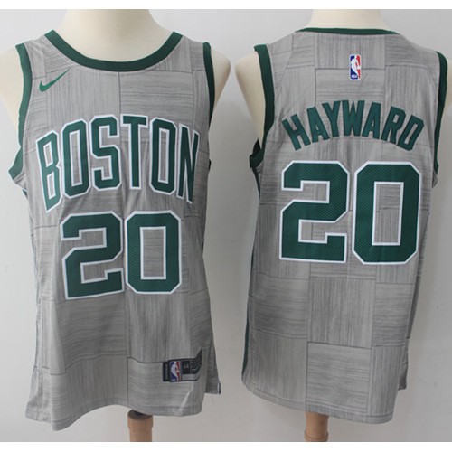 Boston Celtics #20 Gordon Hayward Gray Swingman City Edition Jersey Mens