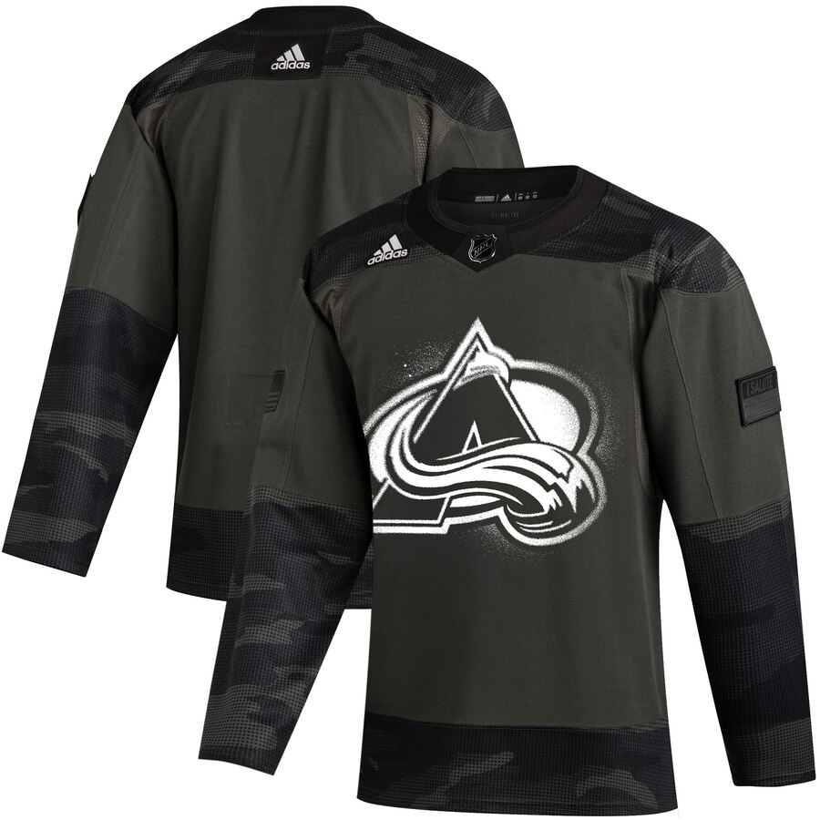 Colorado Avalanche Adidas 2019 Veterans Day Authentic Practice Jersey Camo