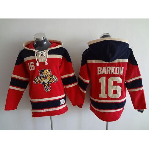 Florida Panthers #16 Aleksander Barkov Red Sawyer Hooded Sweatshirt Stitched Jersey Men's