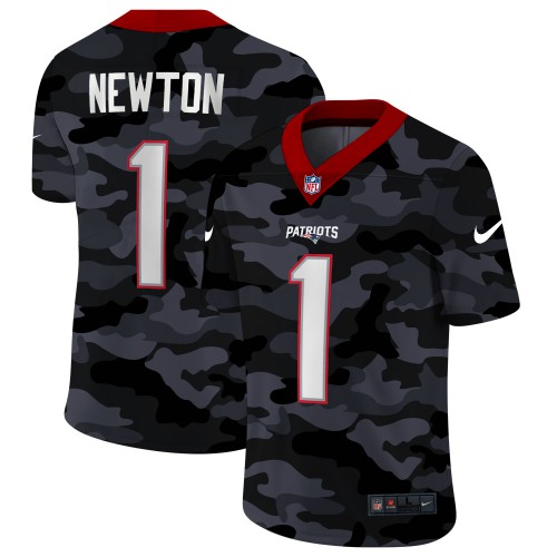 New England New England Patriots #1 Cam Newton Men's 2020 Black CAMO Vapor Untouchable Limited Stitched Jersey Men's