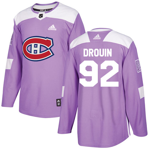 Adidas Montreal Canadiens #92 Jonathan Drouin Purple Authentic Fights Cancer Stitched Jersey Men's