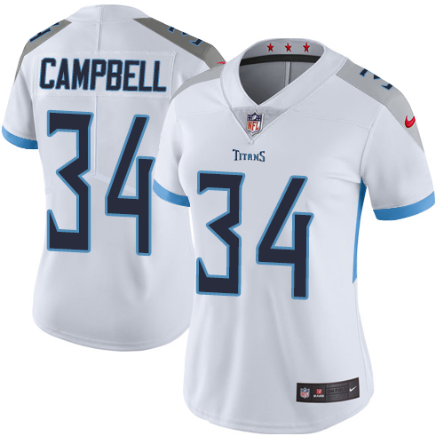 Tennessee Titans #34 Earl Campbell White Women's Stitched Vapor Untouchable Limited Jersey Womens