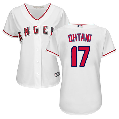 Los Angeles Angels #17 Shohei Ohtani White Home Women's Stitched Jersey Womens
