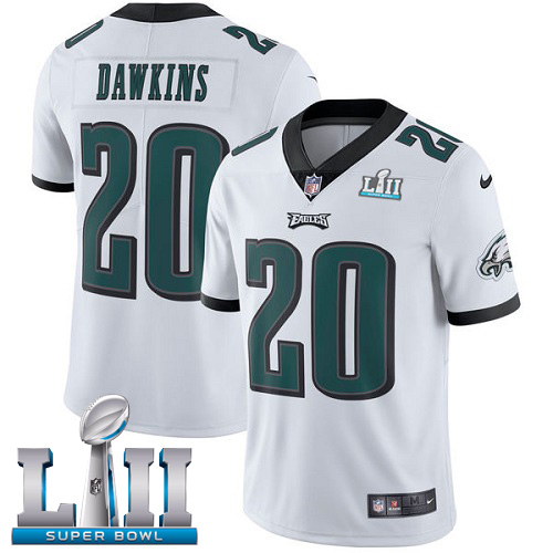 Eagles #20 Brian Dawkins White Super Bowl LII Youth Stitched Vapor Untouchable Limited Jersey