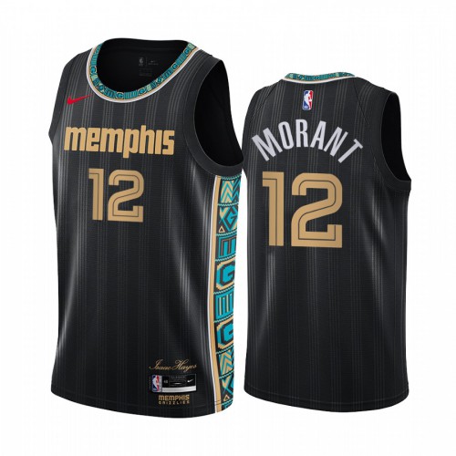 Memphis Grizzlies #12 Ja Morant Black Womens Swingman 2020-21 City Edition Jersey Womens